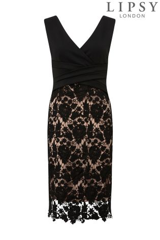 Lipsy Wrap Lace Midi Dress